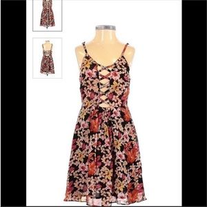 Blu Moon Lace Up Floral Dress